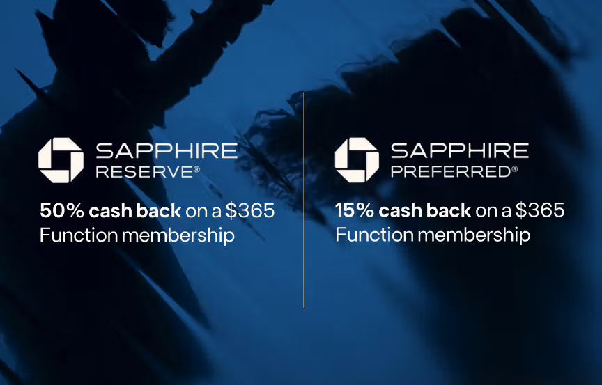 Function x Chase Sapphire promotional card artwork.