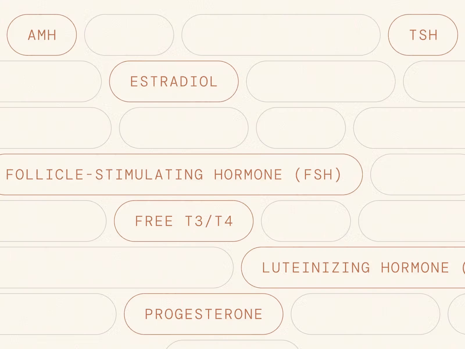 Hormone and female-health markers Function can test, including AMH, TSH, estradiol, FSH, free T3/T4, luteinizing hormone, and progesterone.